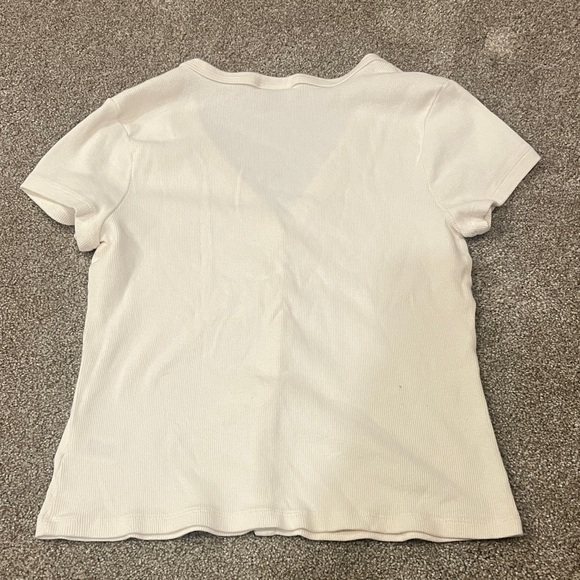 Women's Universal Thread Cream Button-Up Ribbed Top - Picture 3 of 4